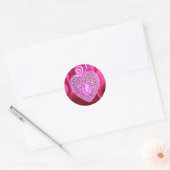KUPID LACE HEART SILK FUCHSIA CLOTH, Pink Violet Ronde Sticker (Envelop)