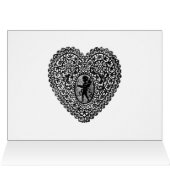 KUPID LACE HEART SILK FUCHSIA CLOTH, roze Black (Binnen Horizontaal (Boven))