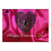 KUPID LACE HEART SILK FUCHSIA CLOTH, roze Black (Voorkant Horizontaal)