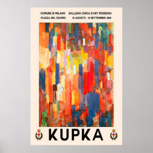 Kupka Abstracte Kunstprint 1968 Milano Tentoonstel Poster