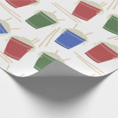Kups van Ramen Noodles Chopsticks gevild Cadeaupapier (Hoek)