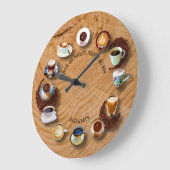 Kups van zwarte koffie met bonen als zogenaamde kl grote klok (Hoek)