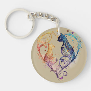 Kuraudea is een schattige bloeiende kat Acrylische Sleutelhanger