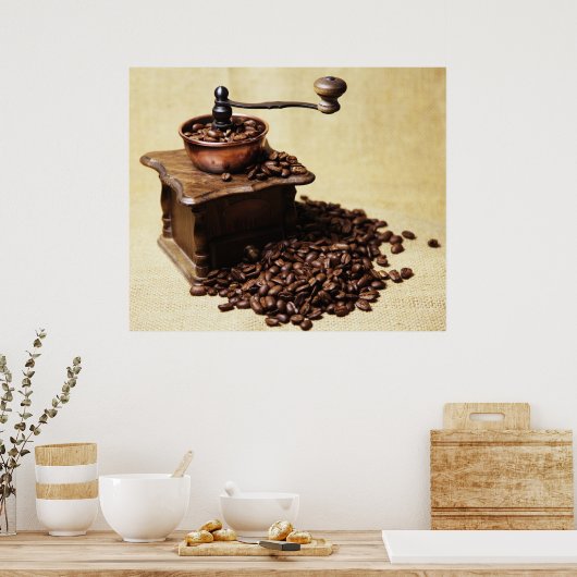 Kurbel Kaffeemühle Poster (Keuken)