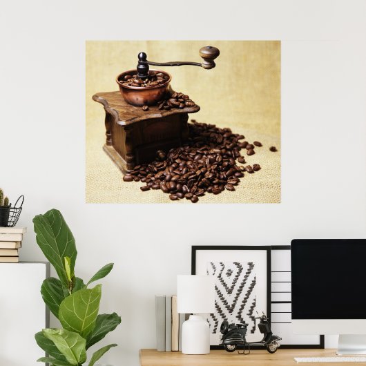 Kurbel Kaffeemühle Poster (Thuiskantoor)