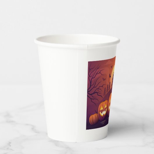 Kürbis Halloween Papbecher – Buntes Partygeschirr Papieren Bekers (Rechts)