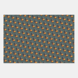 Kürbishexe im Katzenkostüm -  Inpakpapier Vel