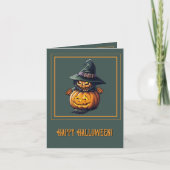 Kürbishexe im Katzenkostüm -  Kaart (Voorkant)