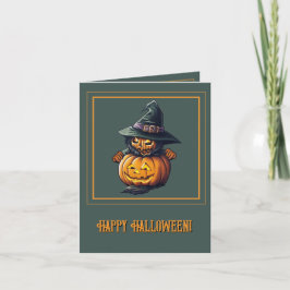 Kürbishexe im Katzenkostüm -  Kaart