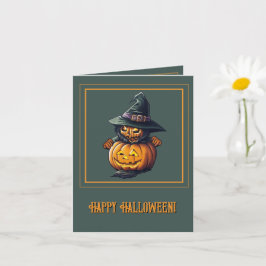 Kürbishexe im Katzenkostüm -  Kaart