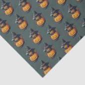 Kürbishexe im Katzenkostüm -  Tissuepapier (Detail)