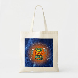 Kürbispyramide mit Skeletten Tote Bag