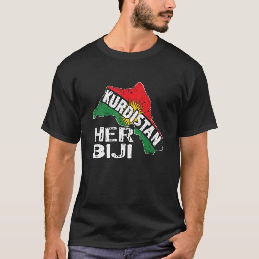 Kurden Kurdistan Newroz Kurdi Flag Her Biji Kurdis T-shirt (Voorkant)
