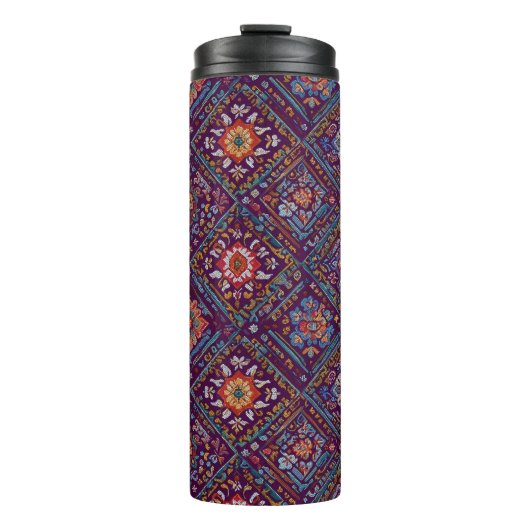 Kurdish Mosaic Floral Pattern Thermosbeker (Voorkant)