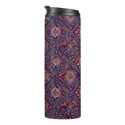 Kurdish Mosaic Floral Pattern Thermosbeker (Geroteerd rechts)