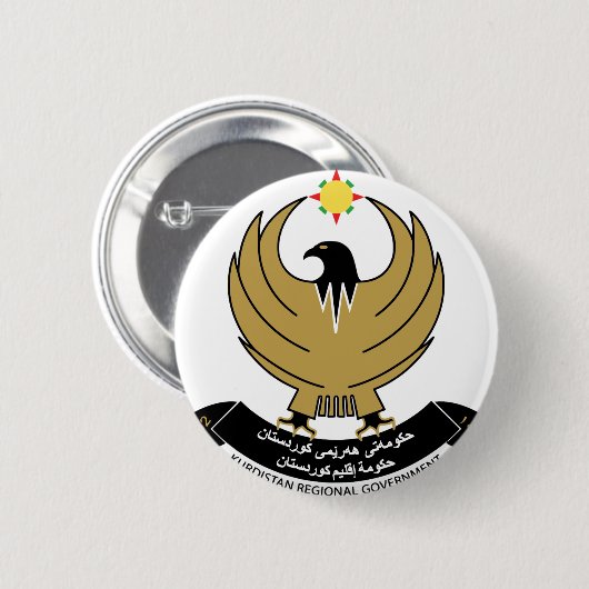 kurdistan embleem ronde button 5,7 cm (Voorkant /achterkant)