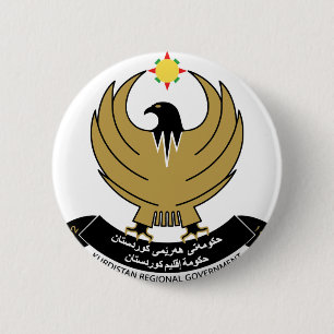 kurdistan embleem ronde button 5,7 cm