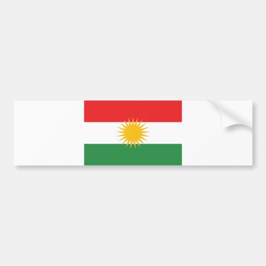 Kurdistan etniciteitsvlag bumpersticker (Voorkant)