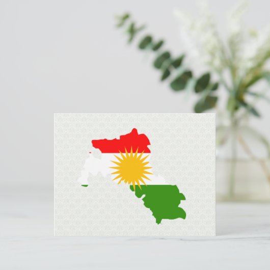Kurdistan Flag Map, volledig formaat Briefkaart (Staand voorkant)