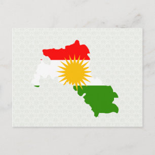 Kurdistan Flag Map, volledig formaat Briefkaart
