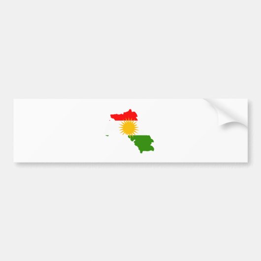 Kurdistan Flag Map, volledig formaat Bumpersticker (Voorkant)