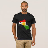 Kurdistan Flag Map, volledig formaat T-shirt (Voorkant volledig)