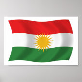 Kurdistan Flag Poster Print (Voorkant)