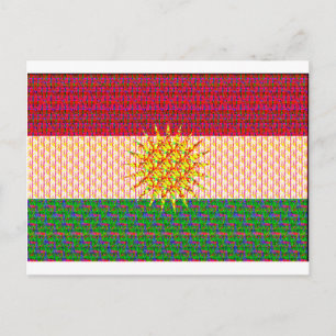 Kurdistan Flag Psychedelic Briefkaart