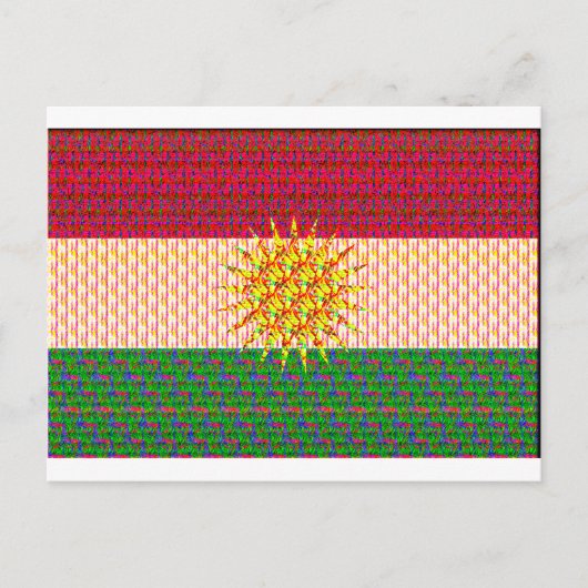 Kurdistan Flag Psychedelic Briefkaart (Voorkant)