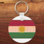 Kurdistan Flag Psychedelic Sleutelhanger (Voorkant)