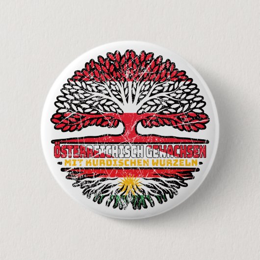 Kurdistan Kurdisch Österreichisch Baum Ronde Button 5,7 Cm (Voorkant)