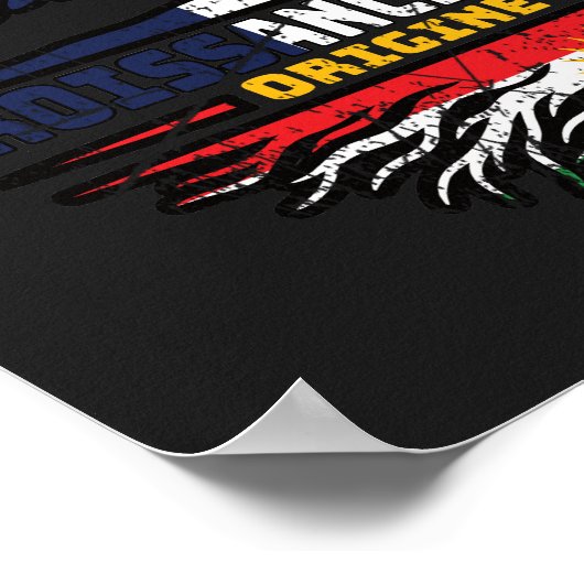 Kurdistan Kurdish French France Tree Roots Flag Poster (Hoek)