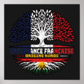 Kurdistan Kurdish French France Tree Roots Flag Poster (Voorkant)