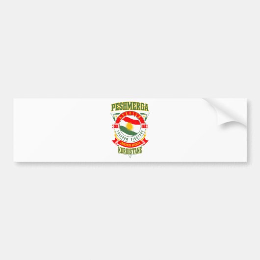 kurdistan KURDISTAN Peshmerga Freedom Warrior Bumpersticker (Voorkant)