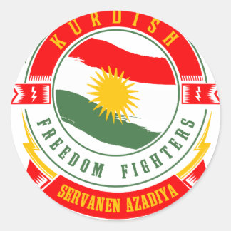 kurdistan KURDISTAN Peshmerga Freedom Warrior Ronde Sticker