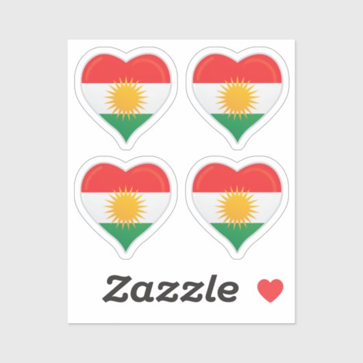 Kurdistan liefdesvlag trots sticker (Vel)