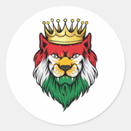 Kurdistan Lion King Flag Ronde Sticker