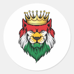 Kurdistan Lion King Flag Ronde Sticker