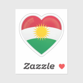 Kurdistan Love Flag Sticker