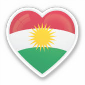 Kurdistan Love Flag Sticker (Voorkant)