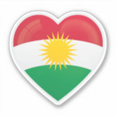 Kurdistan Love Flag Sticker (Voorkant)