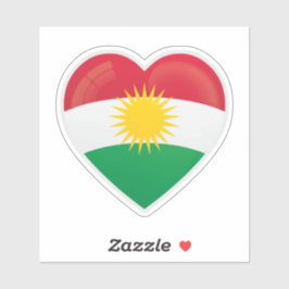 Kurdistan Love Flag Sticker