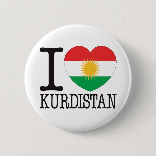 Kurdistan Love v2 Ronde Button 5,7 Cm (Voorkant)