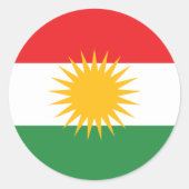 kurdistan ronde sticker (Voorkant)