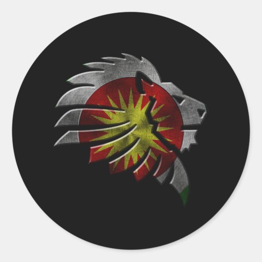 Kurdistan Ronde Sticker (Voorkant)