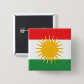 kurdistan vierkante button 5,1 cm (Voorkant /achterkant)