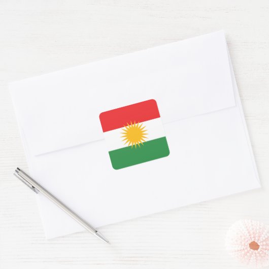 kurdistan vierkante sticker (Envelop)
