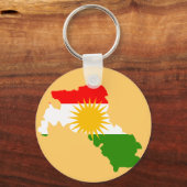 Kurdistan vlag kaart sleutelhanger (Voorkant)
