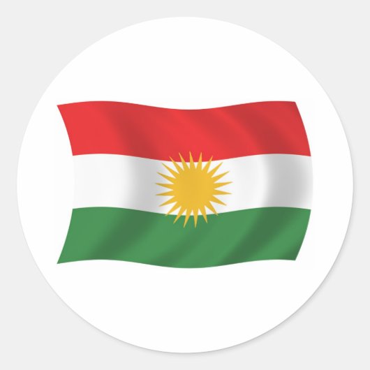 Kurdistan Vlag Sticker (Voorkant)