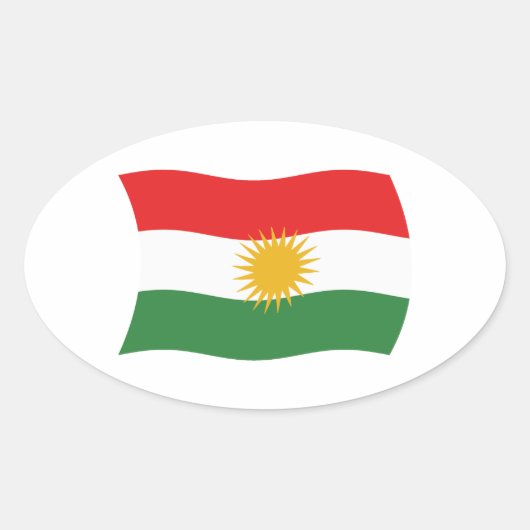 Kurdistan Vlag Sticker (Voorkant)